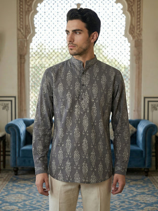 Stylish All-Over Print Casual Ethnic Short Kurta