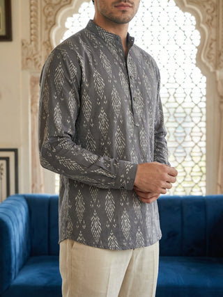 Stylish All-Over Print Casual Ethnic Short Kurta