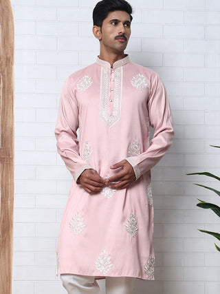 Men’s Silk Blend Ethnic Embroidered Kurta
