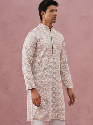Men’s Rayon Sequin Embroidered Kurta