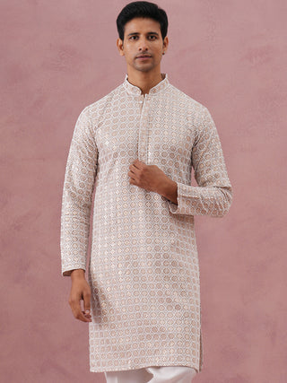 Men’s Rayon Sequin Embroidered Kurta