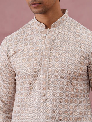 Men’s Rayon Sequin Embroidered Kurta
