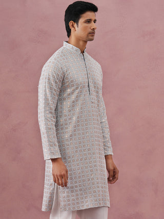 Men’s Rayon Sequin Embroidered Kurta
