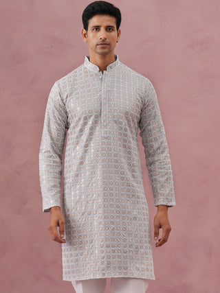 Men’s Rayon Sequin Embroidered Kurta
