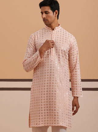 Men’s Rayon Sequin Embroidered Kurta