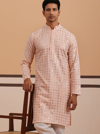 Men’s Rayon Sequin Embroidered Kurta