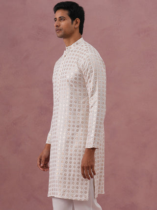 Men’s Rayon Sequin Embroidered Kurta