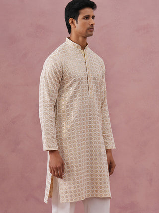 Men’s Rayon Sequin Embroidered Kurta