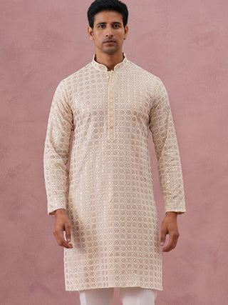 Men’s Rayon Sequin Embroidered Kurta