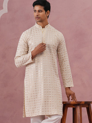 Men’s Rayon Sequin Embroidered Kurta