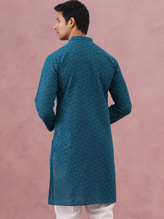 Traditional Cotton Blend Embroidered Kurta