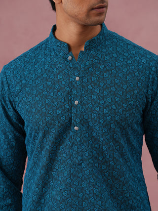 Traditional Cotton Blend Embroidered Kurta