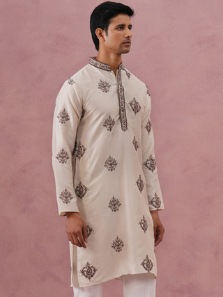 Silk Blend Black Kurta for Men