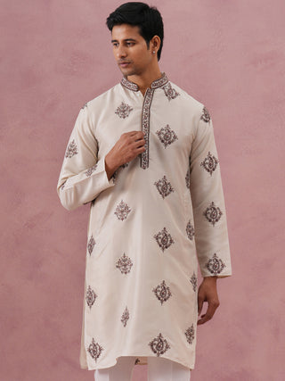 Silk Blend Black Kurta for Men