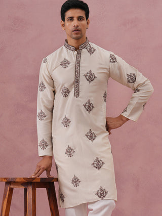Silk Blend Black Kurta for Men