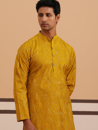 Silk Blend Embroidered & Sequinned Kurta
