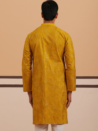 Silk Blend Embroidered & Sequinned Kurta