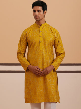 Silk Blend Embroidered & Sequinned Kurta