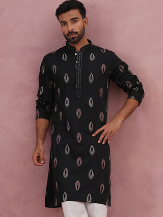 Festive Silk Blend Embroidered Kurta