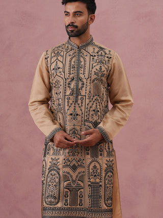 Men’s Silk Blend Embroidered Kurta