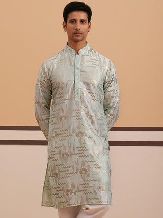 Premium Silk Blend Embroidered Kurta