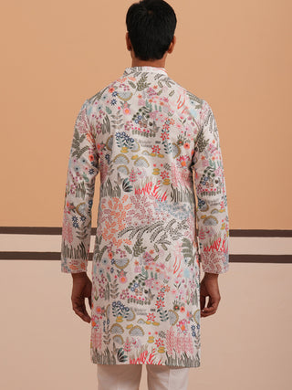 Men’s Printed Cotton Blend Kurta
