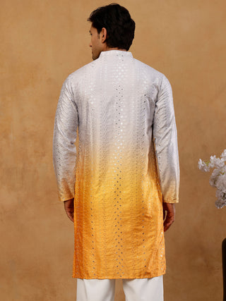 Ombre Silk Blend Sequin Kurta for Men