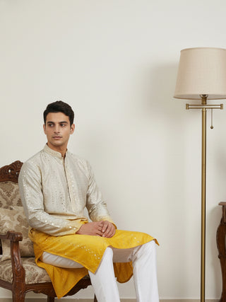 Ombre Silk Blend Kurta with Sequin Work