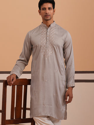 Men's Geometric Embroidered Kurta