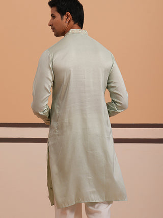 Men's Geometric Embroidered Kurta