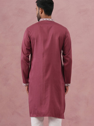 Festive Silk Blend Kurta with Sequins Work