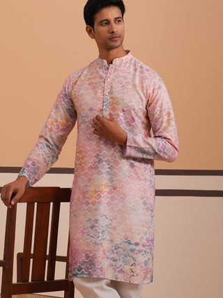 Abstract Printed & Embroidered Kurta