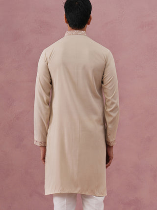 Silk Blend Embroidered Kurta for Men