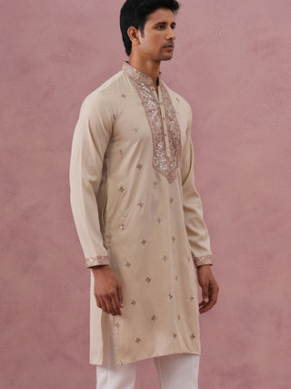 Silk Blend Embroidered Kurta for Men