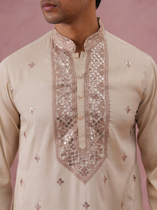 Silk Blend Embroidered Kurta for Men