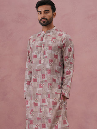 Abstract Printed Cotton Blend Kurta
