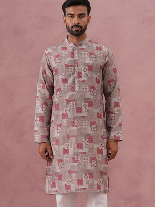 Abstract Printed Cotton Blend Kurta
