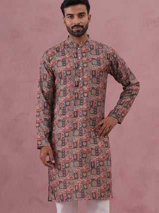 Abstract Printed Cotton Blend Kurta