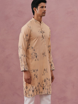 Men's Foil Printed Festive Kurta