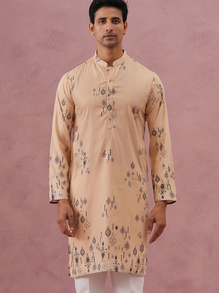 Men's Foil Printed Festive Kurta