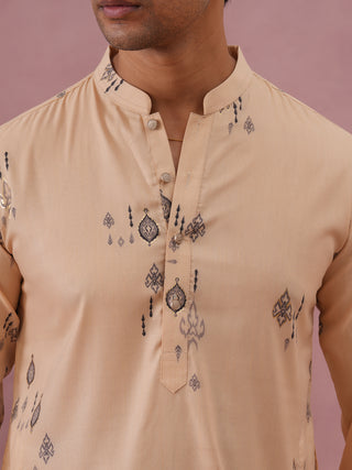Men's Foil Printed Festive Kurta