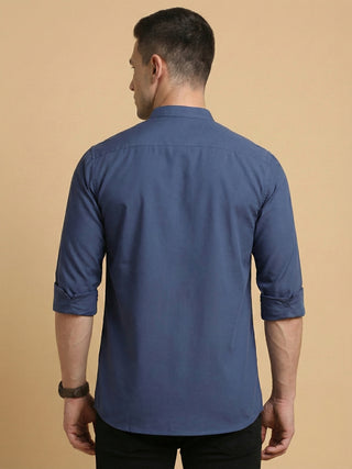 Blue Casual Solid Short Kurta