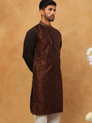 Men’s Silk Blend Embroidered Kurta
