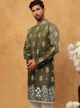 Printed Cotton Blend Kurta
