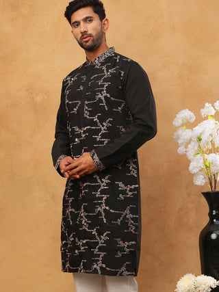 Embroidered Silk Blend Kurta