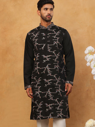 Embroidered Silk Blend Kurta