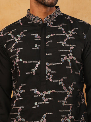Embroidered Silk Blend Kurta