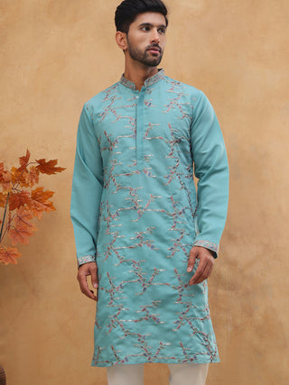 Embroidered Silk Blend Kurta