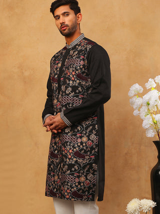 Premium Silk Blend Embroidered Kurta