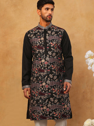 Premium Silk Blend Embroidered Kurta